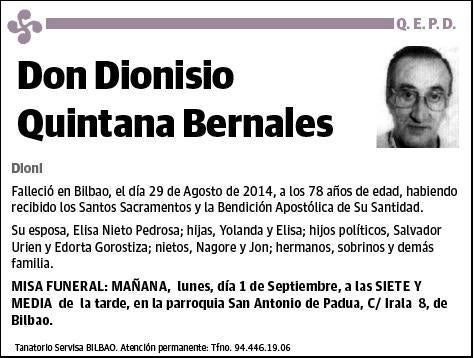 QUINTANA BERNALES,DIONISIO