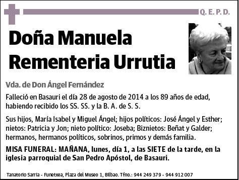 REMENTERIA URRUTIA,MANUELA