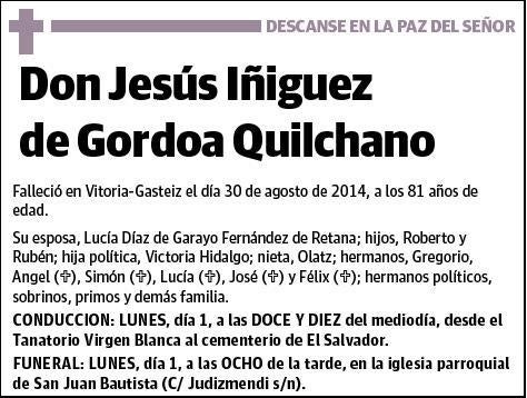 IÑIGUEZ DE GORDOA QUILCHANO,JESUS