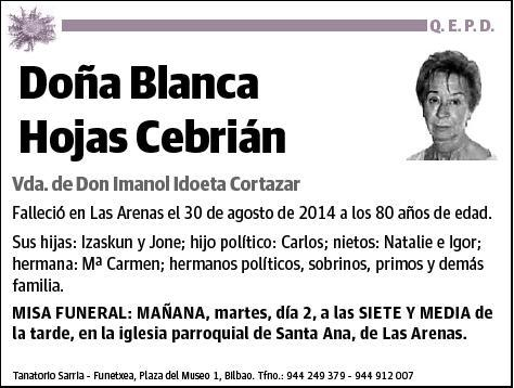 HOJAS CEBRIAN,BLANCA