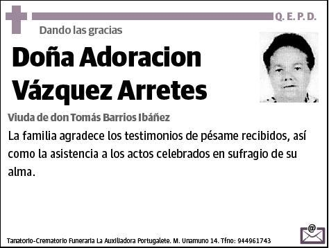 VAZQUEZ ARRETES,ADORACION