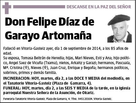 DIAZ DE GARAYO ARTOMAÑA,FELIPE