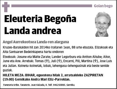 BEGOÑA LANDA,ELEUTERIA