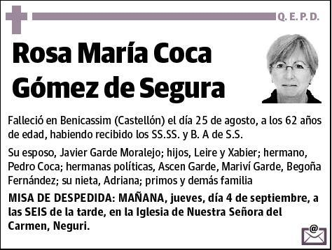 COCA GOMEZ DE SEGURA,ROSA MARIA