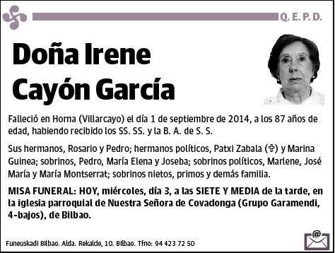 CAYON GARCIA,IRENE