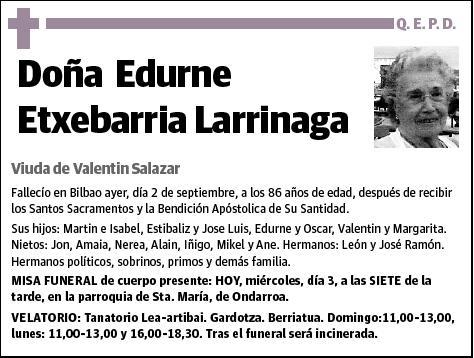 ETXEBARRIA LARRINAGA,EDURNE