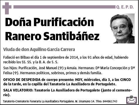 RANERO SANTIBAÑEZ,PURIFICACION