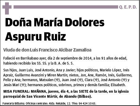 ASPURU RUIZ,MARIA DOLORES