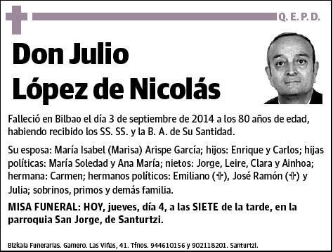 LOPEZ DE NICOLAS,JULIO