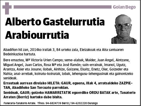 GASTELURRUTIA ARABIOURRUTIA,ALBERTO