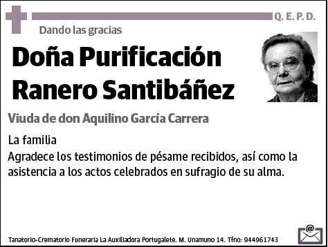 RANERO SANTIBAÑEZ,PURIFICACION