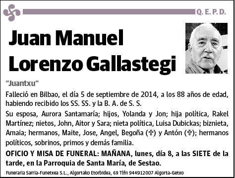 LORENZO GALLASTEGI,JUAN MANUEL