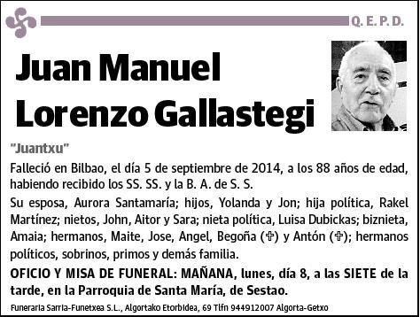 LORENZO GALLASTEGI,JUAN MANUEL