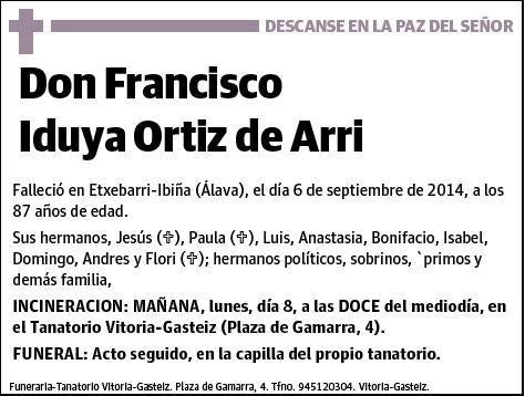 IDUYA ORTIZ DE ARRI,FRANCISCO