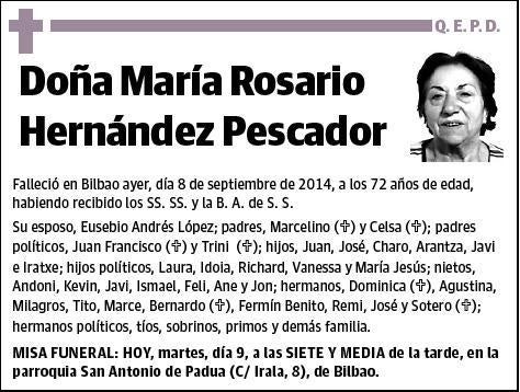 HERNANDEZ PESCADOR,MARIA ROSARIO