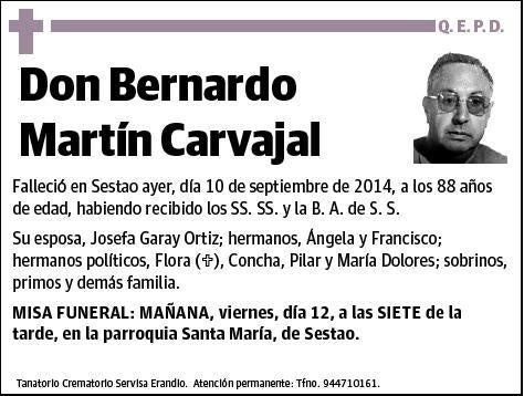 MARTIN CARVAJAL,BERNARDO