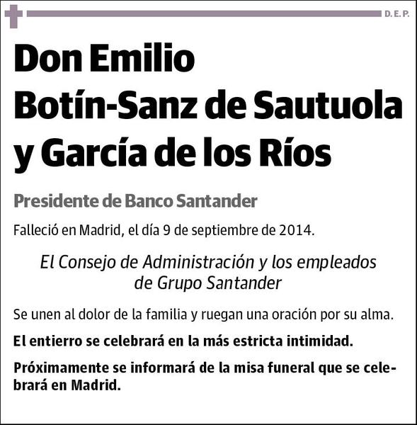 BOTIN-SANZ DE SAUTUOLA Y GARCIA DE LOS RIOS,EMILIO