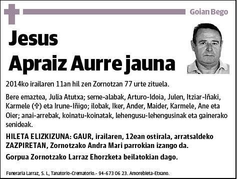 APRAIZ AURRE,JESUS