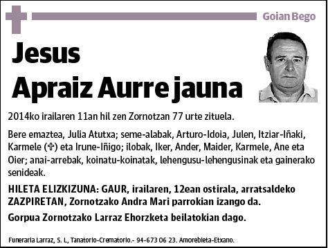 APRAIZ AURRE,JESUS