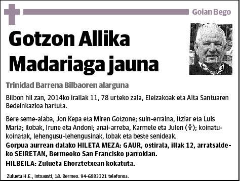 ALLIKA MADARIAGA,GOTZON