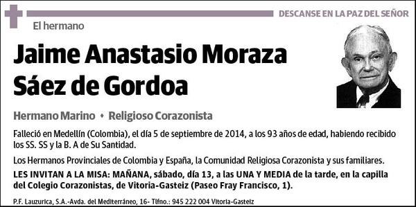 MORAZA SAEZ DE GORDOA,JAIME