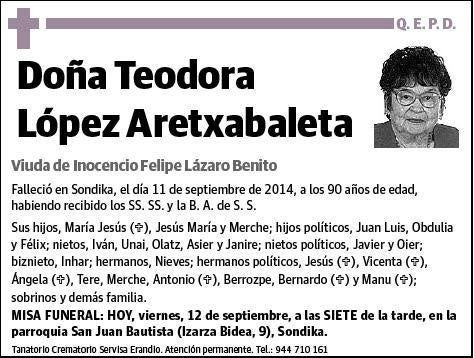 LOPEZ ARETXABALETA,TEODORA