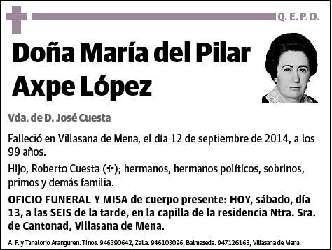 AXPE LOPEZ,MARIA DEL PILAR