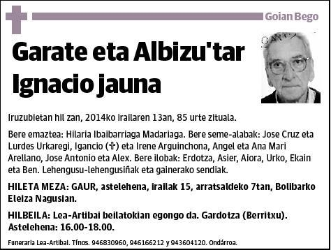 GARATE ETA ALBIZU TAR,IGNACIO