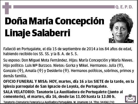 LINAJE SALABERRI,MARIA CONCEPCION