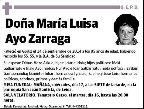 AYO ZARRAGA,MARIA LUISA