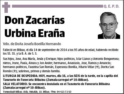 URBINA ERAÑA,ZACARIAS