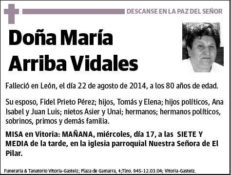 ARRIBA VIDALES,MARIA