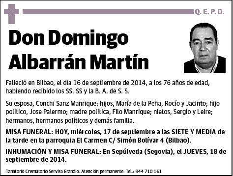 ALBARRAN MARTIN,DOMINGO