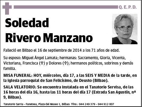 RIVERO MANZANO,SOLEDAD