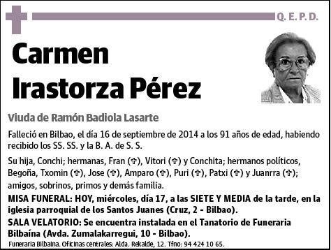 IRASTORZA PEREZ,CARMEN