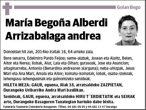 ALBERDI ARRIZABALAGA,MARIA BEGOÑA