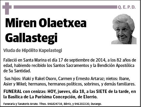 OLAETXEA GALLASTEGI,MIREN