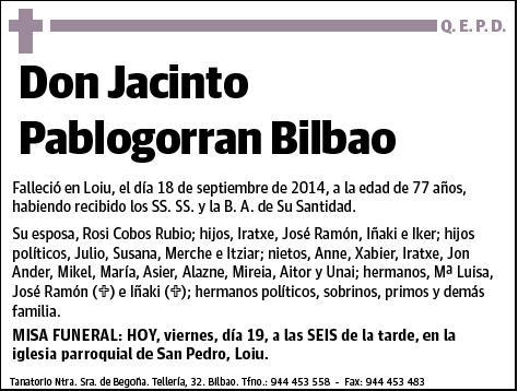 PABLOGORRAN BILBAO,JACINTO