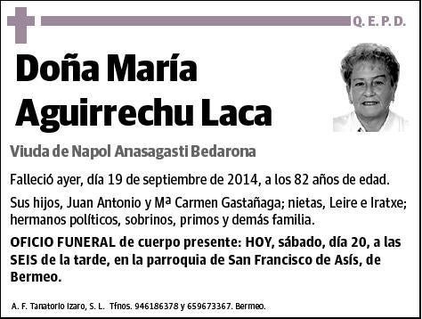 AGUIRRECHU LACA,MARIA