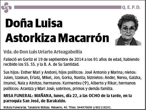 ASTORKIZA MACARRON,LUISA