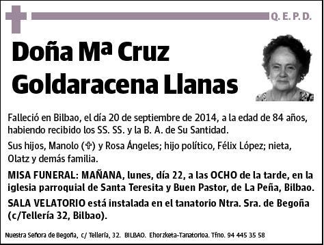 GOLDARACENA LLANAS,Mª CRUZ