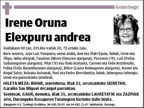 ORUNA ELEXPURU,IRENE