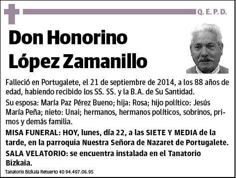 LOPEZ ZAMANILLO,HONORINO