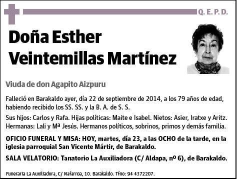 VEINTEMILLAS MARTINEZ,ESTHER