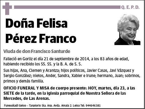 PEREZ FRANCO,FELISA