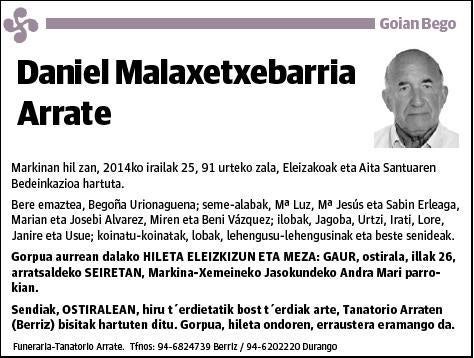 MALAXETXEBARRIA ARRATE,DANIEL