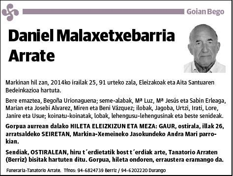 MALAXETXEBARRIA ARRATE,DANIEL