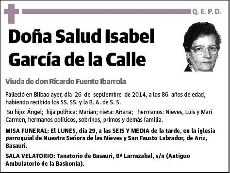 GARCIA DE LA CALLE,SALUD ISABEL