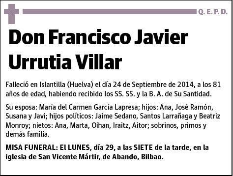 URRUTIA VILLAR,FRANCISCO JAVIER