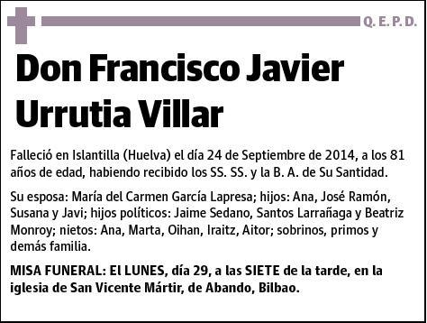 URRUTIA VILLAR,FRANCISCO JAVIER